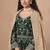Green embroidered  faux georgette anarkali suit