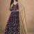 Purple embroidered  faux georgette anarkali suit