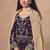 Purple embroidered  faux georgette anarkali suit