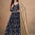 Blue embroidered  faux georgette anarkali suit