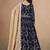 Blue embroidered  faux georgette anarkali suit