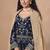 Blue embroidered  faux georgette anarkali suit