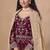 Maroon embroidered  faux georgette anarkali suit