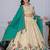 Off White Chinon Silk Thread Embroidered Sequins Lehenga Festive Wear