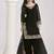 Black embroidered & mirror roman silk patiala suits