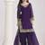 Purple embroidered & mirror roman silk patiala suits