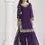 Purple embroidered & mirror roman silk patiala suits