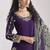 Purple embroidered & mirror roman silk patiala suits