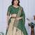 Green  Jacquard Silk Zari Work With Printed Lehenga Festive Wear