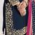 Blue embroidered & mirror roman silk patiala suits