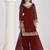 Maroon embroidered & mirror roman silk patiala suits