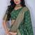 Green  Jacquard Silk Zari Work With Printed Lehenga Festive Wear