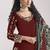 Maroon embroidered & mirror roman silk patiala suits