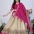 Women's Pink Jacquard Silk Zari Work With Printed Lehenga Festive Wear