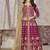 Rani pink embroidered art silk anarkali suit