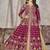 Rani pink embroidered art silk anarkali suit