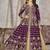 Purple embroidered art silk anarkali suit
