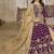 Purple embroidered art silk anarkali suit