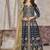 Blue embroidered art silk anarkali suit