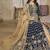 Blue embroidered art silk anarkali suit