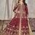 Maroon embroidered art silk anarkali suit