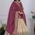 Wine Jacquard Silk Zari Work With Printed Lehenga Festive Wear