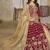 Maroon embroidered art silk anarkali suit