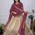 Wine Jacquard Silk Zari Work With Printed Lehenga Festive Wear