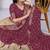 Wine Jacquard Silk Zari Work With Printed Lehenga Festive Wear