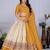 Yellow Jacquard Silk Zari Work With Printed Lehenga Festive Wear