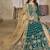 Green embroidered art silk anarkali suit