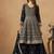 Black embroidered faux georgette palazzo suit