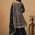 Black embroidered faux georgette palazzo suit