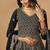Black embroidered faux georgette palazzo suit