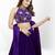 Purple thread & sequins embroidered with velvet fabric designer wedding party wear festival semi stitched lehenga choli