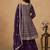 Purple embroidered faux georgette palazzo suit