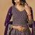 Purple embroidered faux georgette palazzo suit