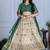 Eilara Women's Green  Jacquard Silk Zari Work With Printed Lehenga Festive Wear