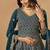 Rama blue embroidered faux georgette palazzo suit