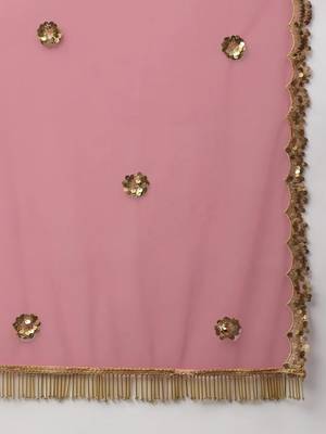 Pink Embroidered Net Lehenga Set For Wedding 4