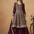 Maroon embroidered faux georgette palazzo suit
