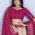 Pink Jacquard Silk Zari Work With Printed Lehenga Festive Wear