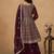 Maroon embroidered faux georgette palazzo suit