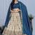 Blue Jacquard Silk Zari Work With Printed Lehenga Festive Wear