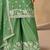 Green embroidered chinon palazzo suit