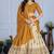 Yellow Jacquard Silk Zari Work With Printed Lehenga Festive Wear