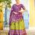Mehendi Jacquard Silk Zari Work With Printed Lehenga Festive Wear