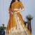 Yellow Jacquard Silk Zari Work With Printed Lehenga Festive Wear
