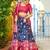 Blue Jacquard Silk Zari Work With Printed Lehenga Festive Wear