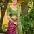 Wine Jacquard Silk Zari Work With Printed Lehenga Festive Wear